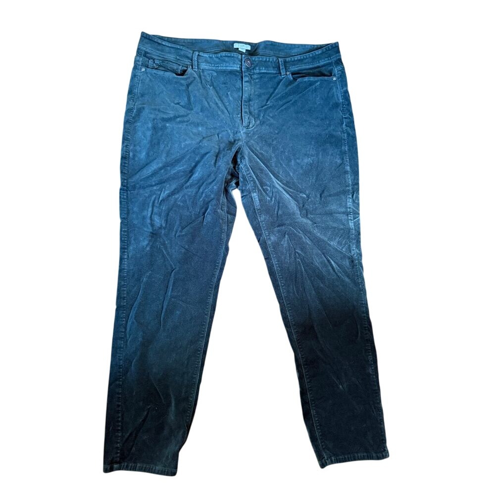 J.jill forest green velour pull on pants